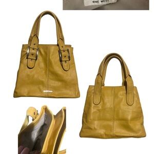 Nine West Yellow Shoulder Bag with Dual Handles